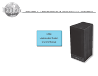 McIntosh XR-50 - Owners manual 